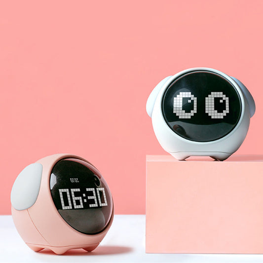 Smarter Wecker mit Emoticon-Zeitanzeige und Sprachaktiviertem Nachtlicht