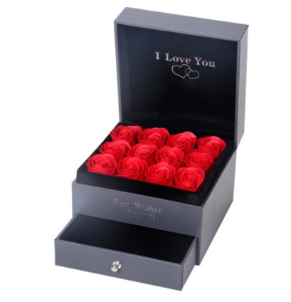 Elegante Rosen-Geschenkbox mit Schublade